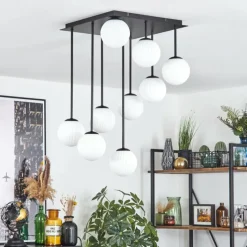 hofstein Chehalis Plafonnier, Boule lumineuse Blanc, 9 lumières