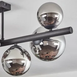 hofstein Chehalis Plafonnier, Boule lumineuse Chrome, Fumé, 8 lumières