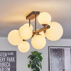 hofstein Chehalis Plafonnier, Boule lumineuse Blanc, 8 lumières