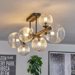 Lampes À Boules-hofstein Chehalis Plafonnier, Boule lumineuse Clair, 8 lumières