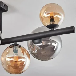 hofstein Chehalis Plafonnier, Boule lumineuse Ambre, Fumé, 8 lumières