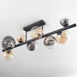 hofstein Chehalis Plafonnier, Boule lumineuse Ambre, Clair, Fumé, 8 lumières