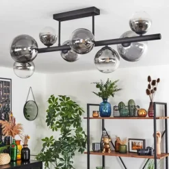 hofstein Chehalis Plafonnier, Boule lumineuse Clair, Fumé, 8 lumières