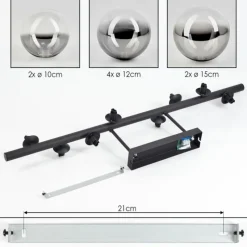 hofstein Chehalis Plafonnier, Boule lumineuse Clair, Fumé, 8 lumières