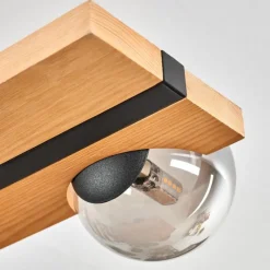 Luminaires Scandinaves-hofstein Chehalis Plafonnier, Boule lumineuse Écru, Noir, 6 lumières