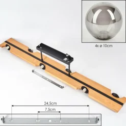 Luminaires Scandinaves-hofstein Chehalis Plafonnier, Boule lumineuse Écru, Noir, 6 lumières