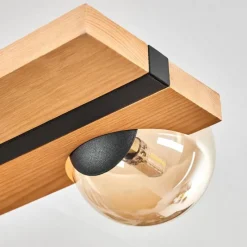 Luminaires Scandinaves-hofstein Chehalis Plafonnier, Boule lumineuse Écru, Noir, 6 lumières