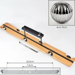 Luminaires Scandinaves-hofstein Chehalis Plafonnier, Boule lumineuse Écru, Noir, 6 lumières