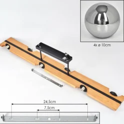 Luminaires Scandinaves-hofstein Chehalis Plafonnier, Boule lumineuse Écru, Noir, 6 lumières