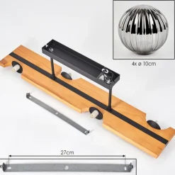 Luminaires Scandinaves-hofstein Chehalis Plafonnier, Boule lumineuse Écru, Noir, 4 lumières