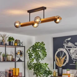 Luminaires Scandinaves-hofstein Chehalis Plafonnier, Boule lumineuse Écru, Noir, 4 lumières