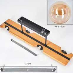 Luminaires Scandinaves-hofstein Chehalis Plafonnier, Boule lumineuse Écru, Noir, 4 lumières