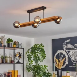 Luminaires Scandinaves-hofstein Chehalis Plafonnier, Boule lumineuse Écru, Noir, 4 lumières