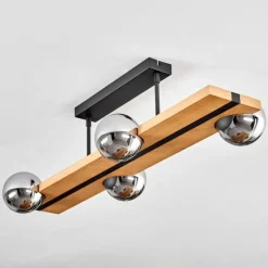 Luminaires Scandinaves-hofstein Chehalis Plafonnier, Boule lumineuse Écru, Noir, 4 lumières