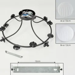 hofstein Chehalis Plafonnier, Boule lumineuse 76 cm Blanc, 12 lumières