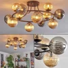 hofstein Chehalis Plafonnier, Boule lumineuse Ambre, Fumé, 12 lumières