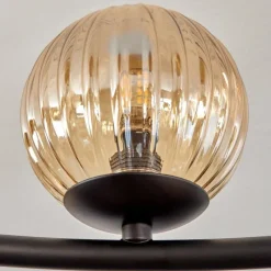 hofstein Chehalis Plafonnier, Boule lumineuse Ambre, 12 lumières