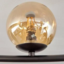 hofstein Chehalis Plafonnier, Boule lumineuse 76 cm Ambre, Fumé, 12 lumières