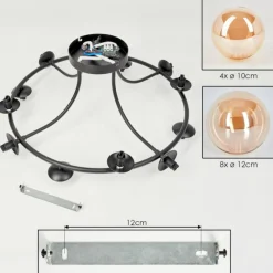 hofstein Chehalis Plafonnier, Boule lumineuse 76 cm Ambre, 12 lumières