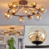 hofstein Chehalis Plafonnier, Boule lumineuse 76 cm Ambre, Clair, 12 lumières