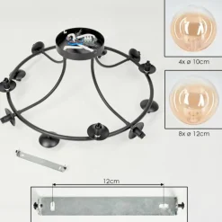 hofstein Chehalis Plafonnier, Boule lumineuse 76 cm Ambre, Clair, 12 lumières