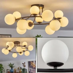 hofstein Chehalis Plafonnier, Boule lumineuse 76 cm Blanc, 12 lumières