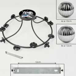 hofstein Chehalis Plafonnier, Boule lumineuse 76 cm Fumé, 12 lumières