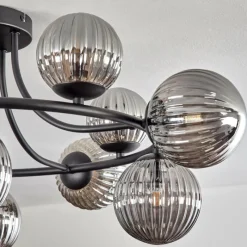 hofstein Chehalis Plafonnier, Boule lumineuse 76 cm Fumé, 12 lumières