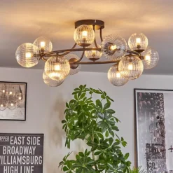 Lampes À Boules-hofstein Chehalis Plafonnier, Boule lumineuse 76 cm Clair, 12 lumières