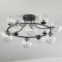Lampes À Boules-hofstein Chehalis Plafonnier, Boule lumineuse 76 cm Clair, 12 lumières
