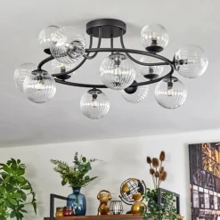 Lampes À Boules-hofstein Chehalis Plafonnier, Boule lumineuse 76 cm Clair, 12 lumières
