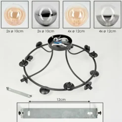hofstein Chehalis Plafonnier, Boule lumineuse 76 cm Ambre, Clair, Fumé, 12 lumières
