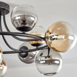 hofstein Chehalis Plafonnier, Boule lumineuse 76 cm Ambre, Clair, Fumé, 12 lumières