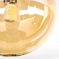 hofstein Chehalis Plafonnier, Boule lumineuse Ambre, 3 lumières