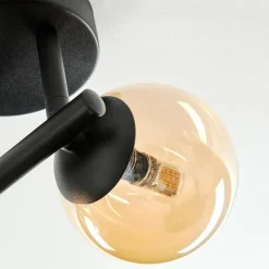 hofstein Chehalis Plafonnier, Boule lumineuse Ambre, 3 lumières