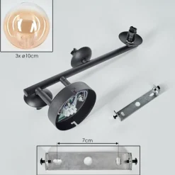 hofstein Chehalis Plafonnier, Boule lumineuse Ambre, Clair, 3 lumières