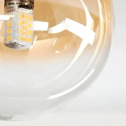 hofstein Chehalis Plafonnier, Boule lumineuse Ambre, Clair, 3 lumières