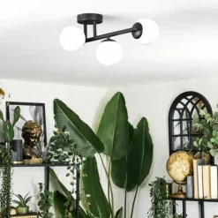 hofstein Chehalis Plafonnier, Boule lumineuse Blanc, 3 lumières