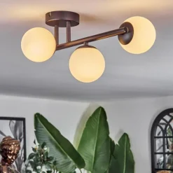 hofstein Chehalis Plafonnier, Boule lumineuse Blanc, 3 lumières