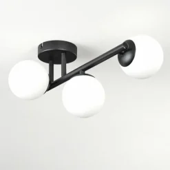 hofstein Chehalis Plafonnier, Boule lumineuse Blanc, 3 lumières