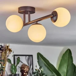 hofstein Chehalis Plafonnier, Boule lumineuse Blanc, 3 lumières