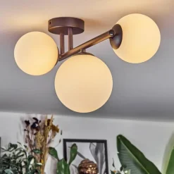 hofstein Chehalis Plafonnier, Boule lumineuse Blanc, 3 lumières