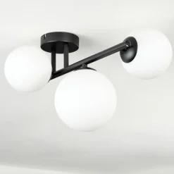 hofstein Chehalis Plafonnier, Boule lumineuse Blanc, 3 lumières