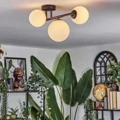 hofstein Chehalis Plafonnier, Boule lumineuse Blanc, 3 lumières