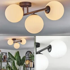 hofstein Chehalis Plafonnier, Boule lumineuse Blanc, 3 lumières