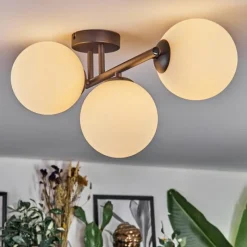 hofstein Chehalis Plafonnier, Boule lumineuse Blanc, 3 lumières