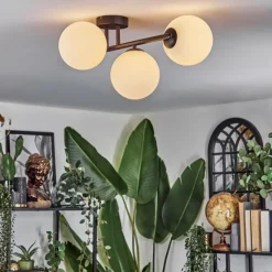 hofstein Chehalis Plafonnier, Boule lumineuse Blanc, 3 lumières