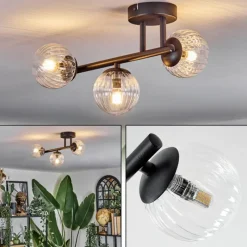 hofstein Chehalis Plafonnier, Boule lumineuse Clair, 3 lumières