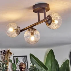 hofstein Chehalis Plafonnier, Boule lumineuse Clair, 3 lumières