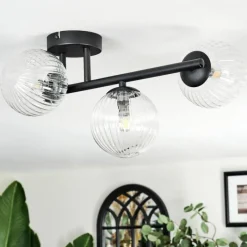 hofstein Chehalis Plafonnier, Boule lumineuse Clair, 3 lumières